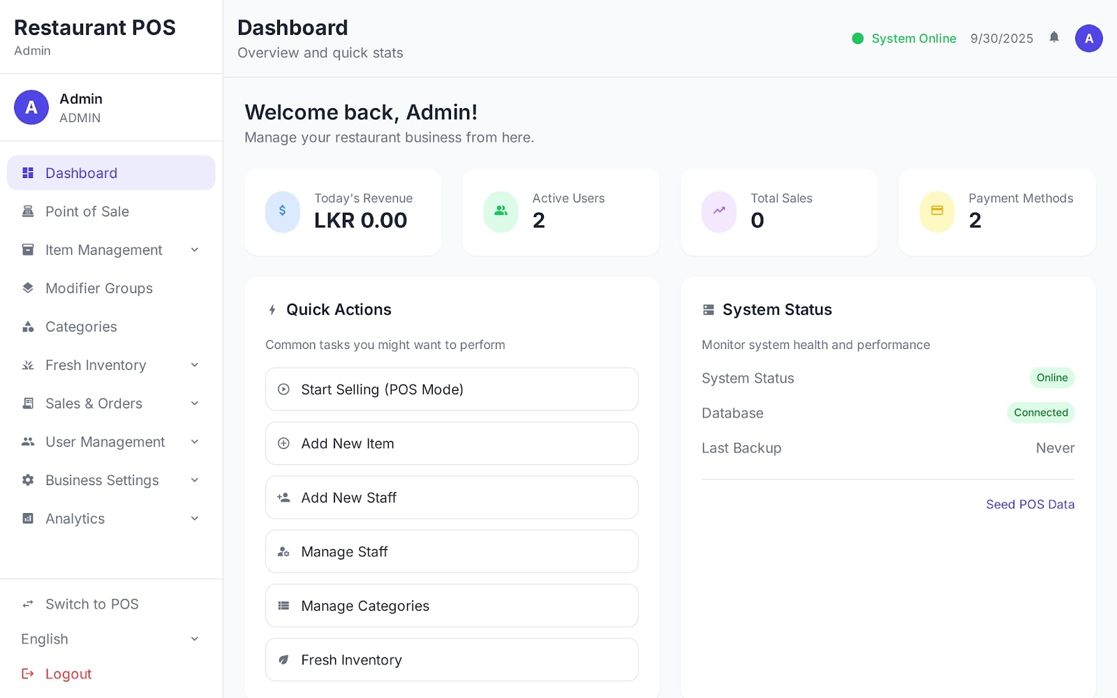 Dashboard Statistics